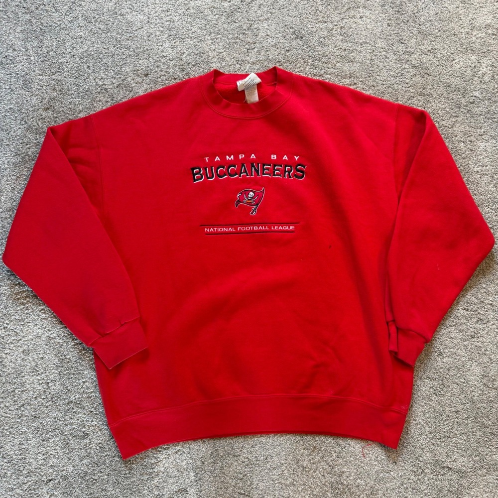 Vintage Lee Sport Tampa Bay Buccaneers NFL Red Sweatshirt XL Crewneck 90s